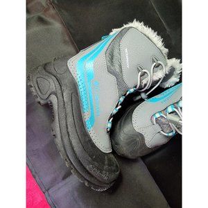CUTE! Columbia Snow Boots Bugaboot Plus IV Size 2 US Blue Gray Waterproof